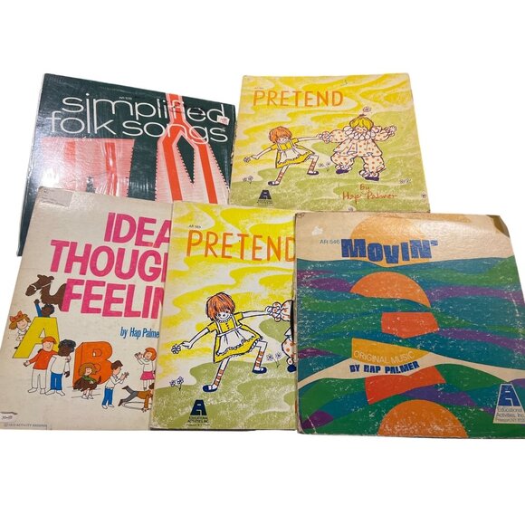 Vintage Hap Palmer 6 Vinyl Record Collection Folk Songs Ideas Pretend Movin - Picture 1 of 4